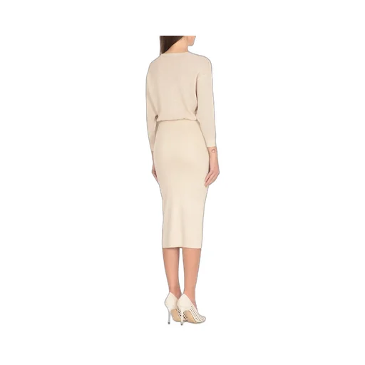 Perforated Pattern Knitted Midi Dress