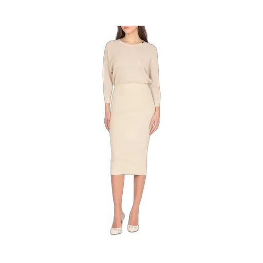 Perforated Pattern Knitted Midi Dress