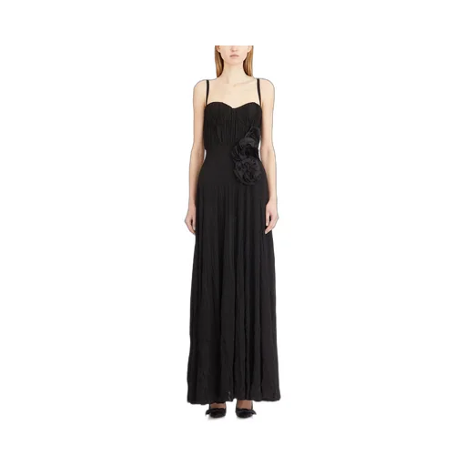 Embroidered Flower Red Carpet Dress