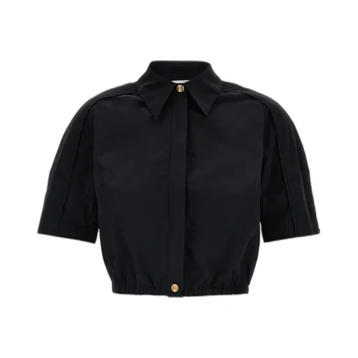 Button-Up Cropped Blouse