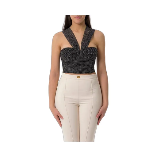 Polka Dot Printed Tulle Top