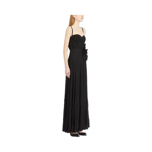 Embroidered Flower Red Carpet Dress