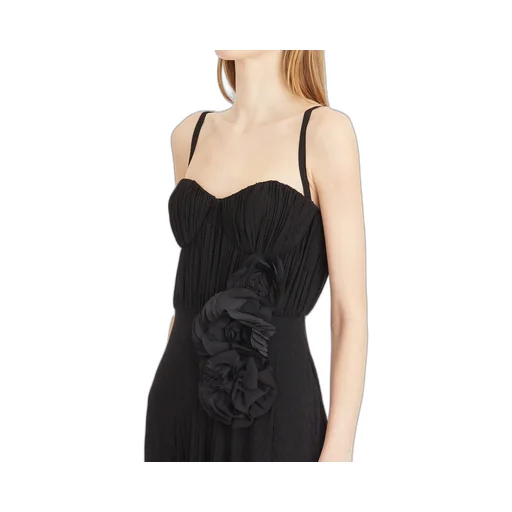 Embroidered Flower Red Carpet Dress