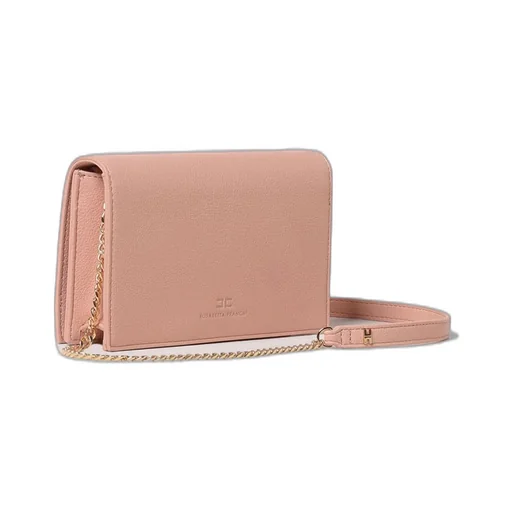 Logo Plaque Chain Linked Clutch Bag
