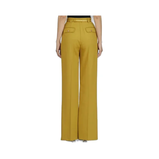 Contrast Topstitched Cool Trousers
