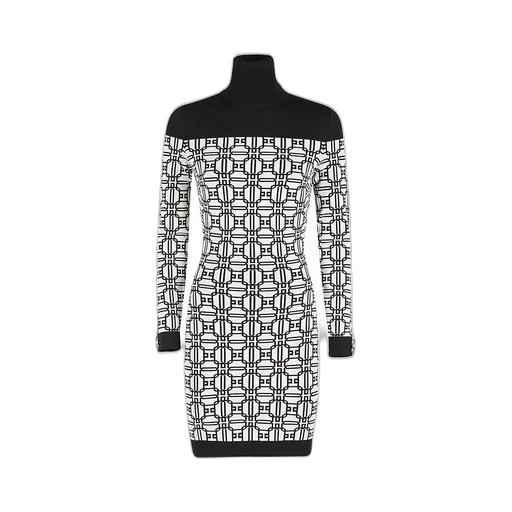 Long-Sleeved Turtleneck Mini Dress