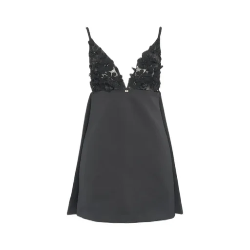 3D Flowers Duchesse Satin Dress