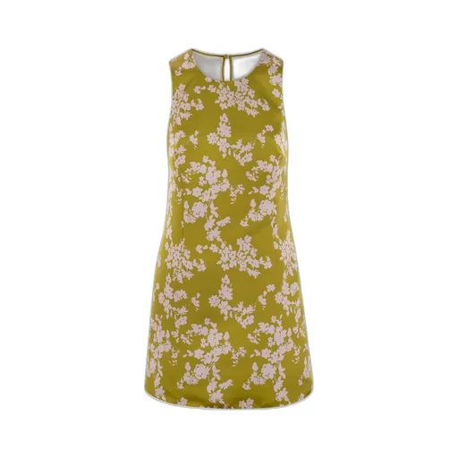 Printed Duchess Satin Dress