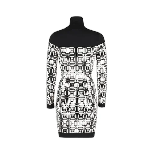 Long-Sleeved Turtleneck Mini Dress
