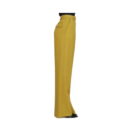 Contrast Topstitched Cool Trousers