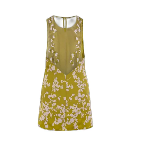 Printed Duchess Satin Dress