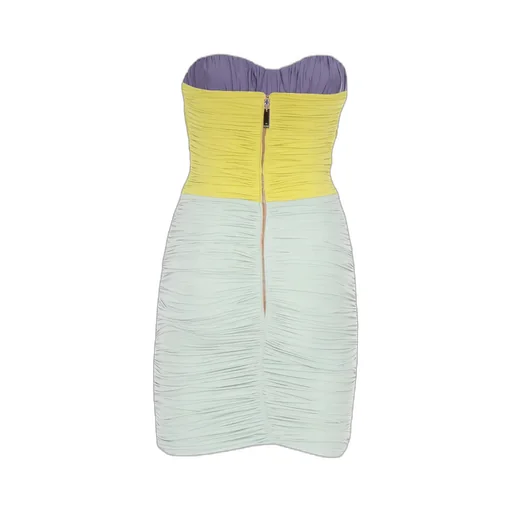Tricolour Draped Jersey Mini Dress