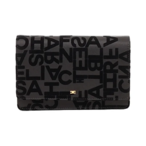Logo-Lettering Foldover Shoulder Bag