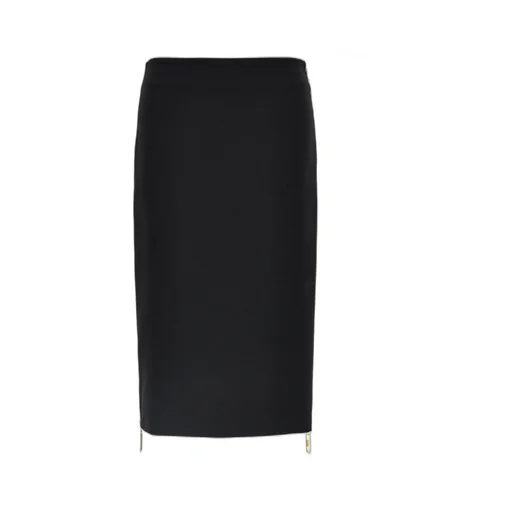Zip Detailed Midi Crepe Skirt