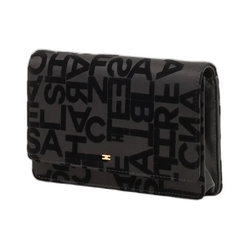 Logo-Lettering Foldover Shoulder Bag