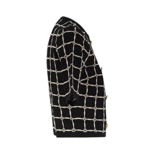 Logo Jacquard Crewneck Cardigan