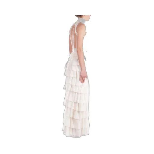 Flounces Detailed Red Carpet Knit Dress