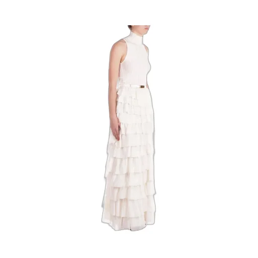 Flounces Detailed Red Carpet Knit Dress