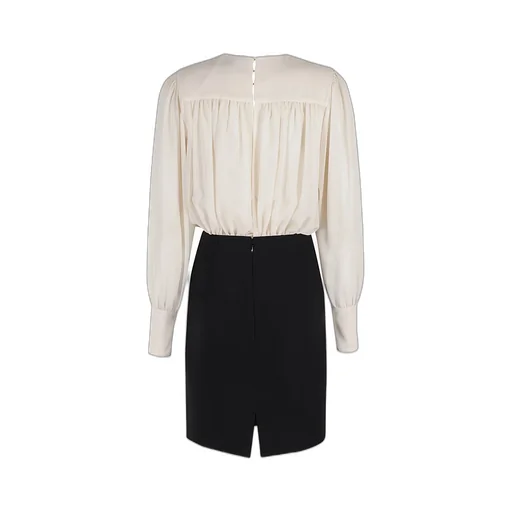 V-Neck Mini Crepe Dress