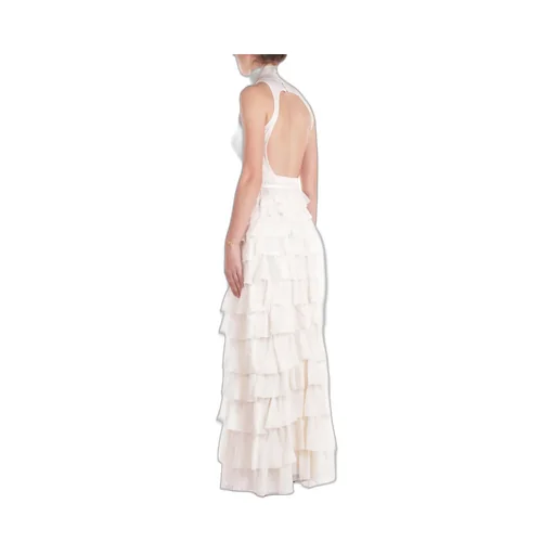 Flounces Detailed Red Carpet Knit Dress