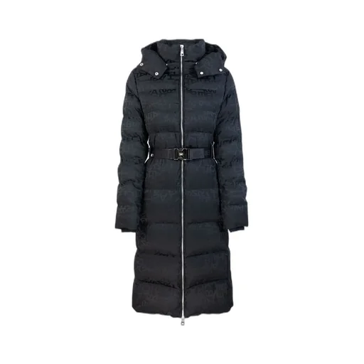 Logo Jacquard Long Down Jacket