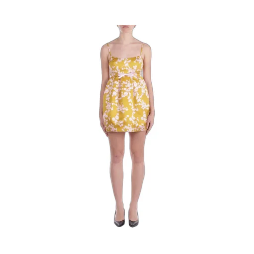 Printed Duchess Satin Doll Dress