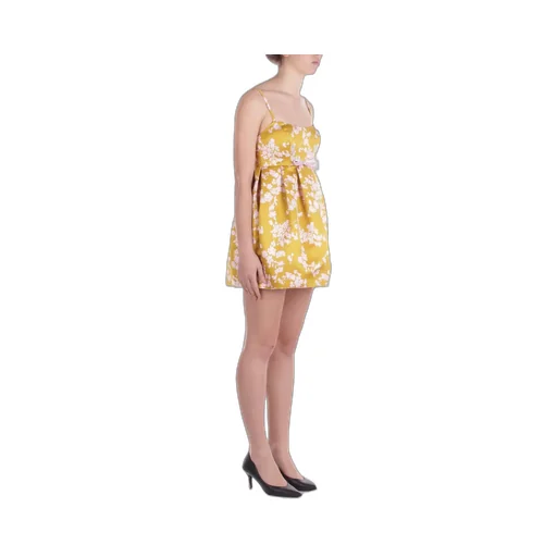 Printed Duchess Satin Doll Dress