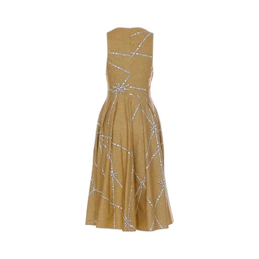 Patterned Sleeveless Midi Dress