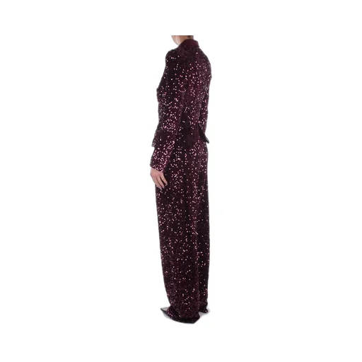 Sequin-Embroidered Chenille Trousers