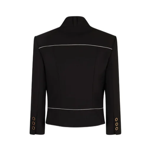 Two-Tone Foulard Scarf Detailed CrÊPe Jacket