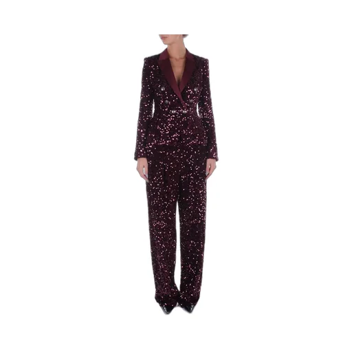 Sequin-Embroidered Chenille Trousers