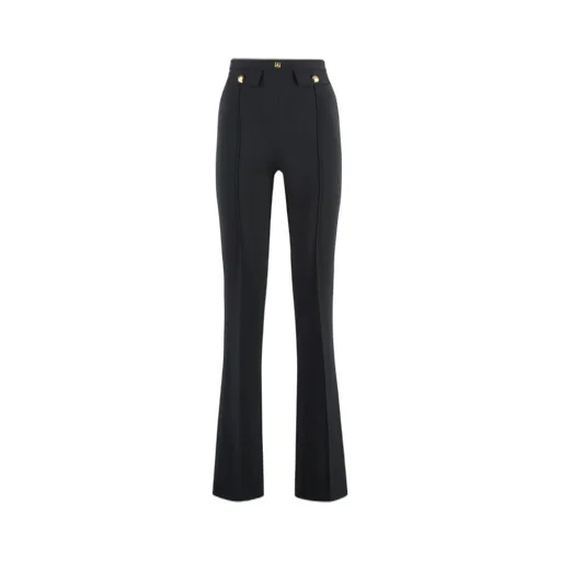 Logo Rivet Stretch Crepe Palazzo Trousers