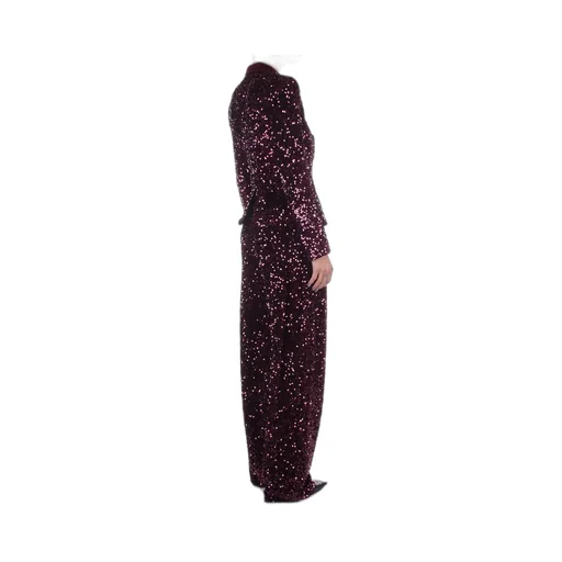 Sequin-Embroidered Chenille Trousers
