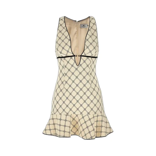 V-Neck Flared Hem Mini Dress