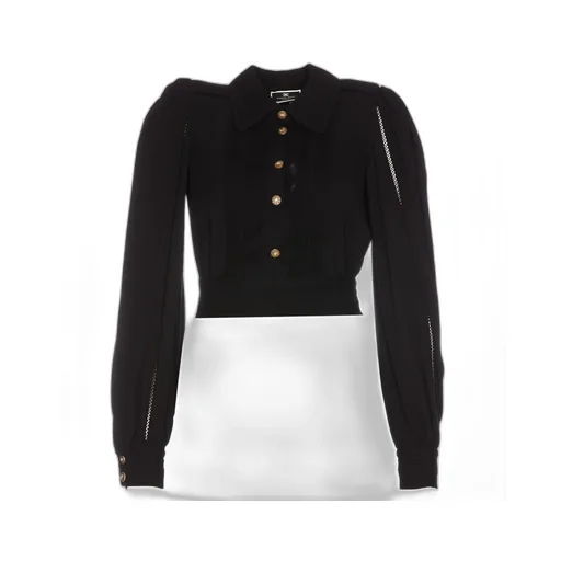 Puff-Sleeved Cropped Blouse