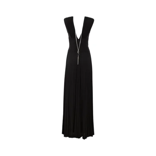V-Neck Pleated Maxi Dress