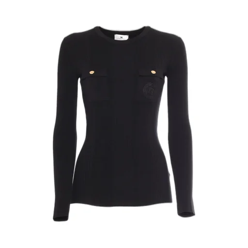 Logo Embroidered Crew Neck Ribbed Shirt