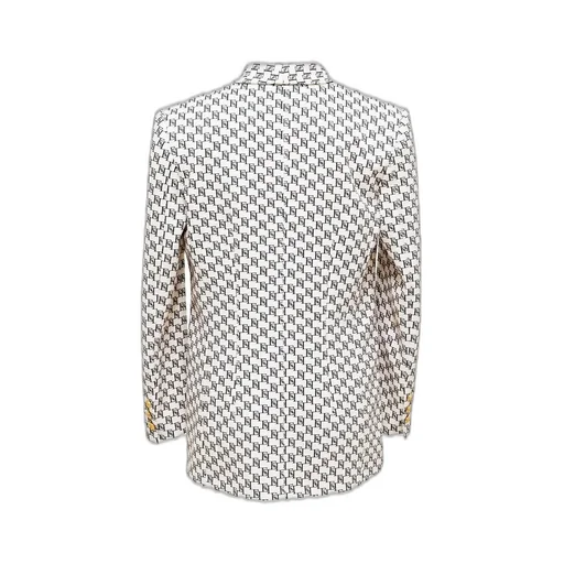 Single-Breasted Logo Printed Jacket