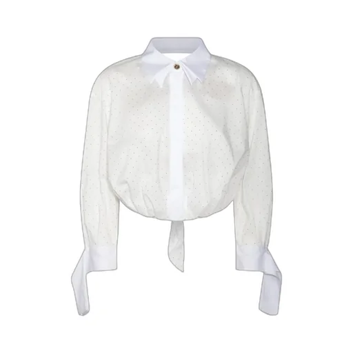 Knotted Embellished Poplin Shirt