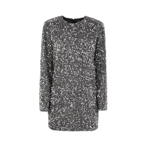 Sequin-Embroidered Chenille Boxy Mini-Dress