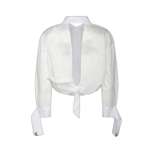 Knotted Embellished Poplin Shirt
