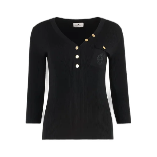 Logo Embroidered Narrow-Ribbed Top