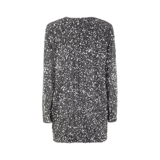 Sequin-Embroidered Chenille Boxy Mini-Dress