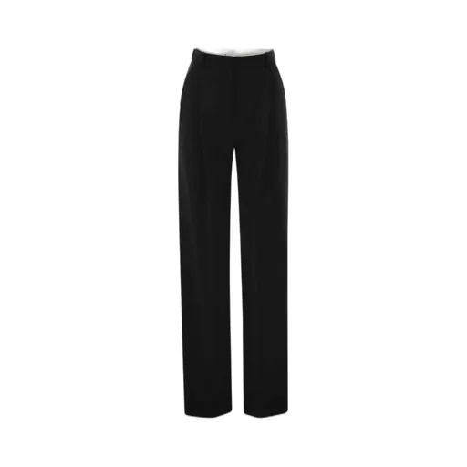 Pleat Detailed Straight-Leg Trousers