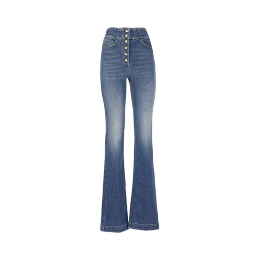 Bell-Bottom Stretched Jeans