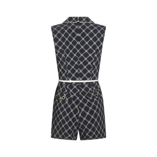 Diamond Printed Double-Breasted Jumpsuit