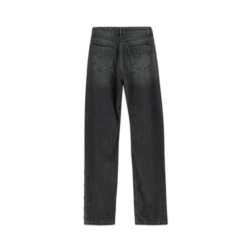 Buttoned Straight Jeans