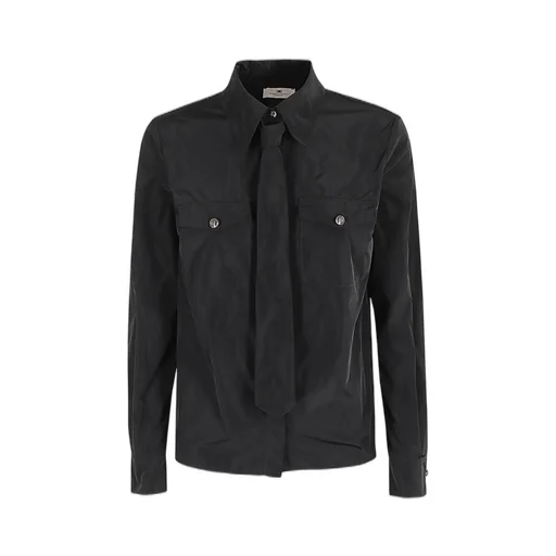 Detachable-Tie Long Sleeved Shirt