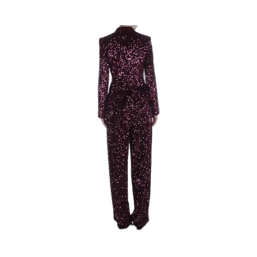 Sequin-Embroidered Chenille Trousers
