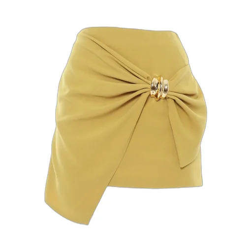 Macro Bow Flowing CrÊPe Miniskirt